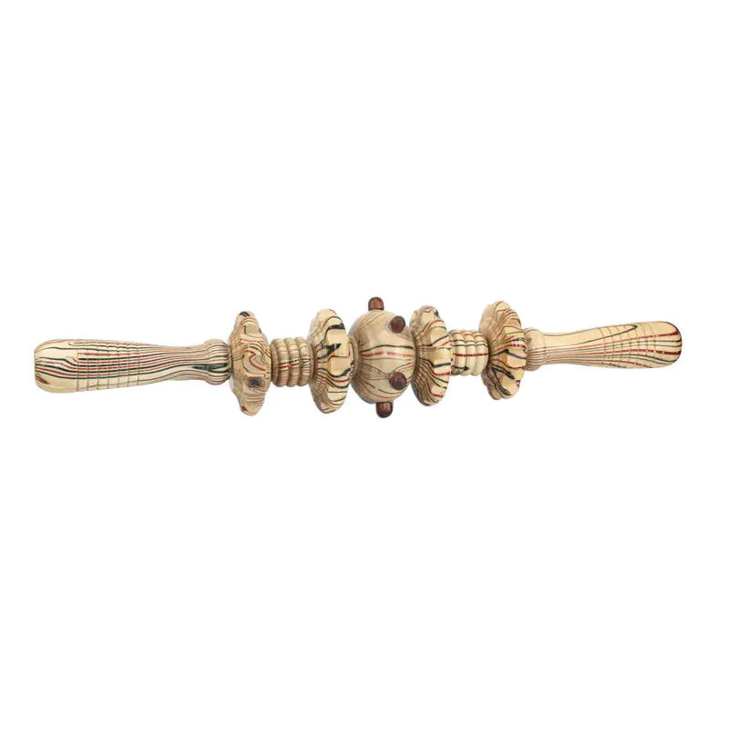 Wooden Back Massager with 9 Rollers for Full Body