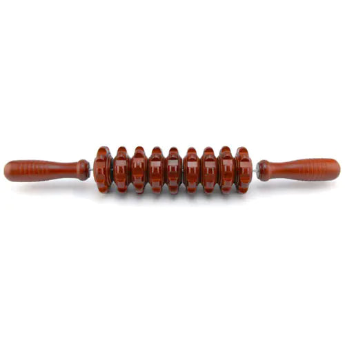 Wooden Back Massager with 9 Rollers for Full Body