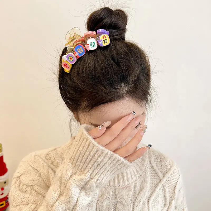 Cute Mahjong Grabber Hairpin for Kids - Large Size
