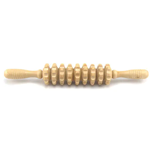 Wooden Back Massager with 9 Rollers for Full Body